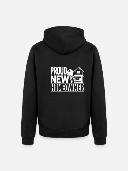 Stolzer Neuer Hausbesitzer - Unisex Premium Bio Zip Hoodie - Schwarz