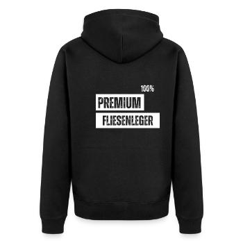 fliesenleger Handwerker - Unisex Premium Bio Zip Hoodie - Schwarz - Hinten - Nico (187cm)