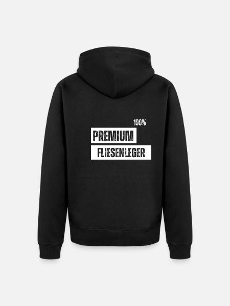 fliesenleger Handwerker - Unisex Premium Bio Zip Hoodie - Schwarz