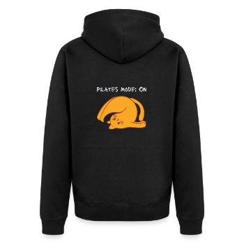 PILATES MODE : ON - Veste à capuche bio Premium Unisexe - noir - Dos - Nico (187cm)