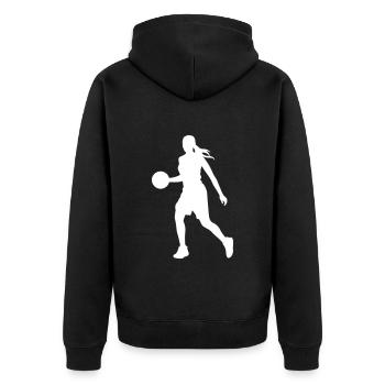 Basketball Player Silhouette Basketball Player Fra - Unisex Premium Organic Zip Hoodie - black - Back - Nico (187cm)