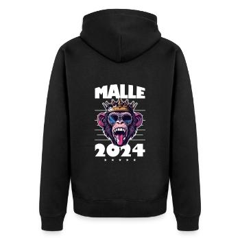 Malle 2024 Fête des singes à Majorque - Veste à capuche bio Premium Unisexe - noir - Dos - Nico (187cm)