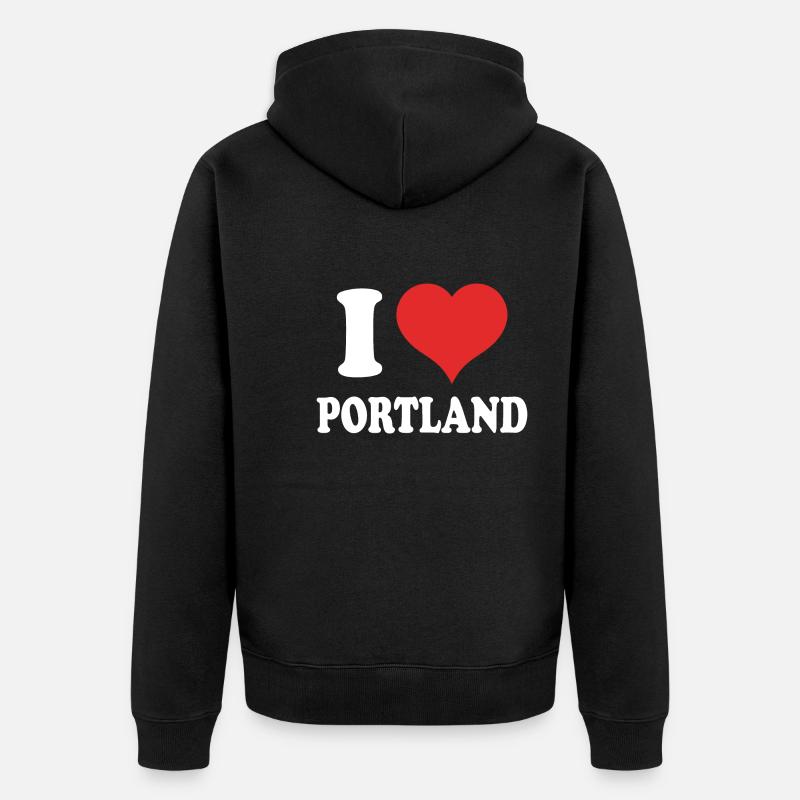 J’aime Portland - Veste à capuche bio Premium Unisexe - noir