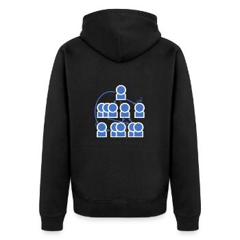 Verrücktes Organigramm - alles klar? - Unisex Premium Bio Zip Hoodie - Schwarz - Hinten - Nico (187cm)