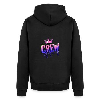Crew Mitglied - Unisex Premium Bio Zip Hoodie - Schwarz - Hinten - Nico (187cm)