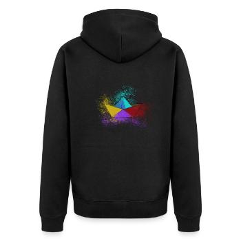 bateau, navire en papier, coloré, navire, graffiti - Veste à capuche bio Premium Unisexe - noir - Dos - Nico (187cm)