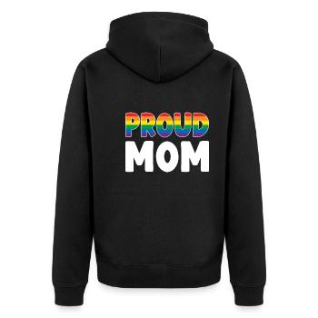 Stolze Mutter LGBT - Unisex Premium Bio Zip Hoodie - Schwarz - Hinten - Nico (187cm)