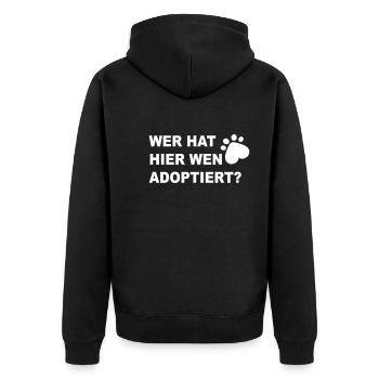 Hund - Unisex Premium Bio Zip Hoodie - Schwarz - Hinten - Nico (187cm)