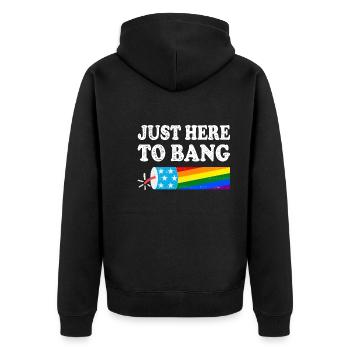 LGBT - Unisex Premium Bio Zip Hoodie - Schwarz - Hinten - Nico (187cm)