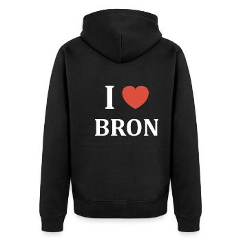 i love Bron - Veste à capuche bio Premium Unisexe - noir - Dos - Nico (187cm)