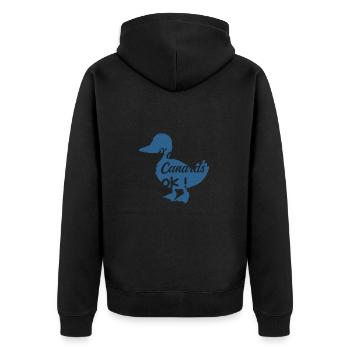 J'aime les canards Ok - Veste à capuche bio Premium Unisexe - noir - Dos - Nico (187cm)