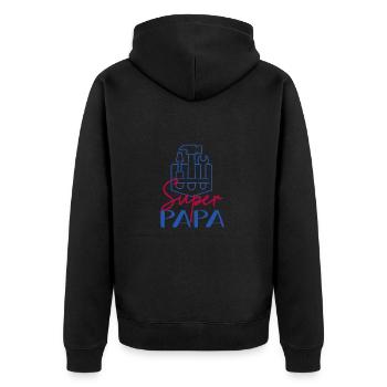 Super Papy Bricoleur - Veste à capuche bio Premium Unisexe - noir - Dos - Nico (187cm)