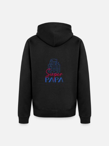 Super Papy Bricoleur - Veste à capuche bio Premium Unisexe - noir