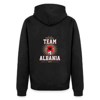 Équipe d’Albanie - Veste à capuche bio Premium Unisexe - noir - Dos - Nico (187cm)