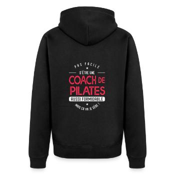 coach Pilates formidable cadeau pilates yoga - Veste à capuche bio Premium Unisexe - noir - Dos - Nico (187cm)