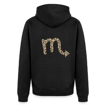 Sternzeichen Skorpion - Unisex Premium Bio Zip Hoodie - Schwarz - Hinten - Nico (187cm)