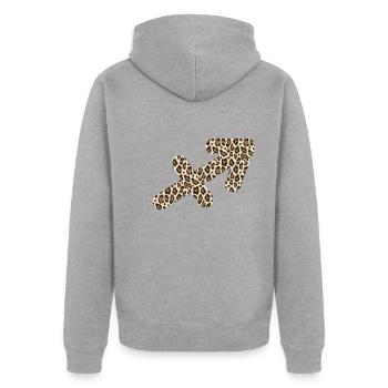 Signe du zodiaque Sagittaire - Veste à capuche bio Premium Unisexe - gris chiné - Dos - Nico (187cm)