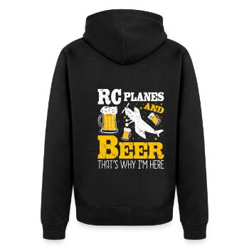 RC Flugzeuge Bier für Piloten Flugzeugliebhaber - Unisex Premium Bio Zip Hoodie - Schwarz - Hinten - Nico (187cm)