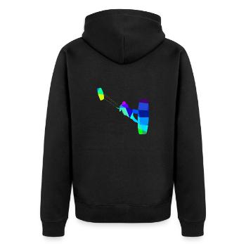 Kite Surfing Rainbow Colors Polygon Sport - Unisex Premium Organic Zip Hoodie - black - Back - Nico (187cm)