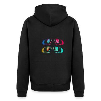 cochon d’Inde, graffiti, peinture, coloré - Veste à capuche bio Premium Unisexe - noir - Dos - Nico (187cm)