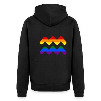 Sternzeichen Wassermann LGBT - Unisex Premium Bio Zip Hoodie - Schwarz - Hinten - Nico (187cm)