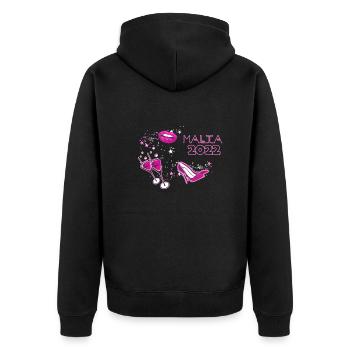 girlsnight,filles,2022,malte,île - Veste à capuche bio Premium Unisexe - noir - Dos - Nico (187cm)