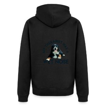 Bernese Mountain Dog - Unisex Premium Organic Zip Hoodie - black - Back - Nico (187cm)
