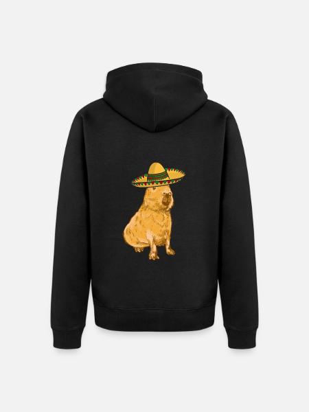 Mexican Capybara - Unisex Premium Bio Zip Hoodie - Schwarz