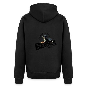 Berner Sennenhund - Unisex Premium Bio Zip Hoodie - Schwarz - Hinten - Nico (187cm)