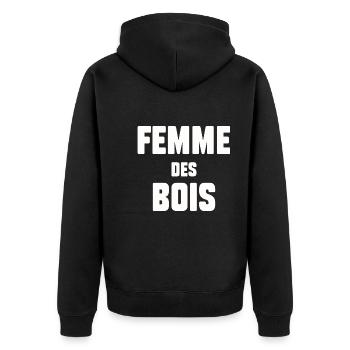 Femme des bois - Veste à capuche bio Premium Unisexe - noir - Dos - Nico (187cm)