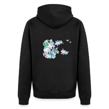 Fleurs,Fleur,Printemps,Fleurs - Veste à capuche bio Premium Unisexe - noir - Dos - Nico (187cm)