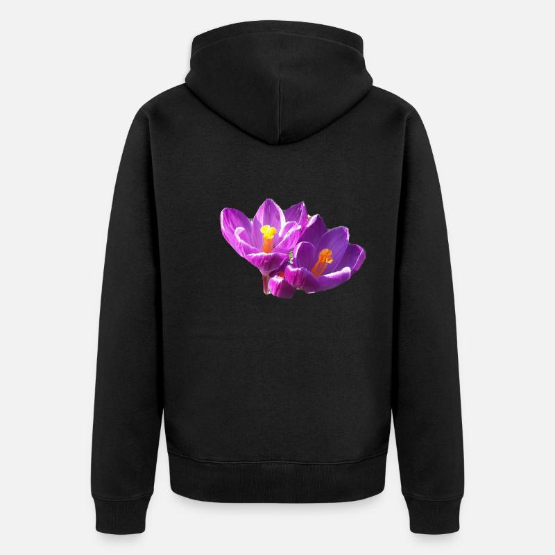 fleurs,fleur,printemps,fleurs,tulipes,crocus - Veste à capuche bio Premium Unisexe - noir