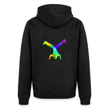 Breakdance Rainbow Colors Polygon Sport - Unisex Premium Organic Zip Hoodie - black - Back - Nico (187cm)