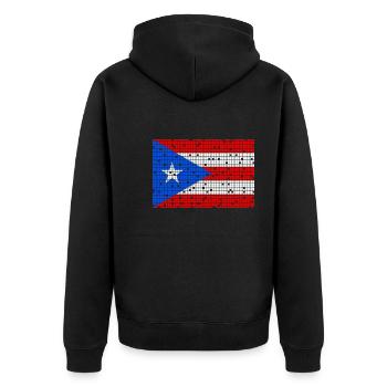 8bit Puerto Rico - Unisex Premium Bio Zip Hoodie - Schwarz - Hinten - Nico (187cm)