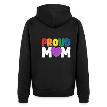 Stolze Mutter LGBT - Unisex Premium Bio Zip Hoodie - Schwarz - Hinten - Nico (187cm)