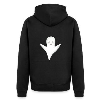 T-shirt d’Halloween Ghost spooky chemise mignonne - Veste à capuche bio Premium Unisexe - noir - Dos - Nico (187cm)