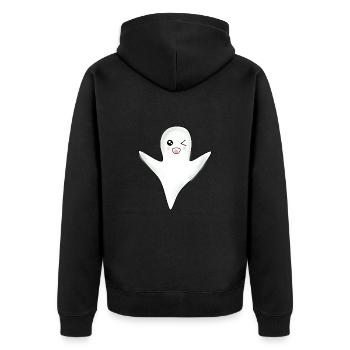 Kawaii Ghost Ghosts Halloween Halloween Costume - Unisex Premium Organic Zip Hoodie - black - Back - Nico (187cm)