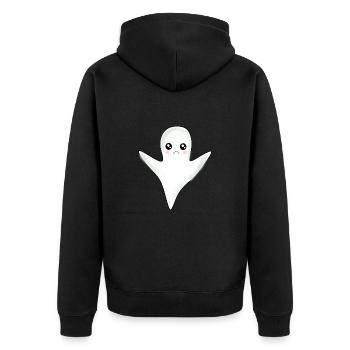 Kawaii Ghost Ghosts Halloween Halloween Costume - Unisex Premium Organic Zip Hoodie - black - Back - Nico (187cm)