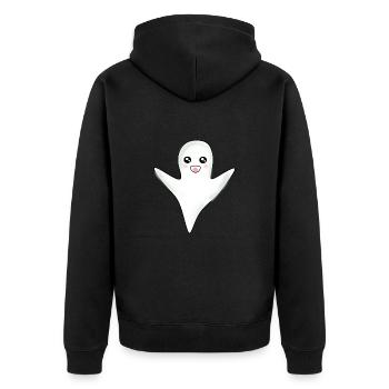 Kawaii Ghost Ghosts Halloween Halloween Costume - Unisex Premium Organic Zip Hoodie - black - Back - Nico (187cm)