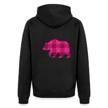 Mère Ours Maman Cadeau Fille Noël Rose - Veste à capuche bio Premium Unisexe - noir - Dos - Nico (187cm)