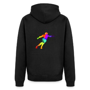 Roller Derby Inline Skates Rainbow Colors Polygon - Unisex Premium Organic Zip Hoodie - black - Back - Nico (187cm)