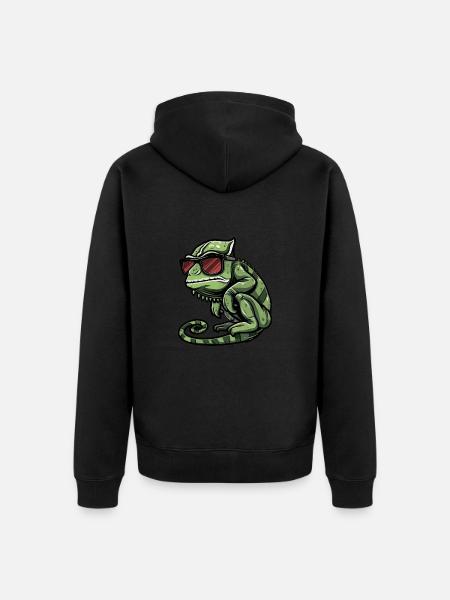 Chameleon animal - Unisex Premium Organic Zip Hoodie - black