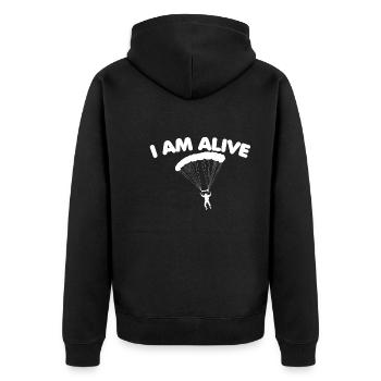 Parachutisme parachutiste - Veste à capuche bio Premium Unisexe - noir - Dos - Nico (187cm)
