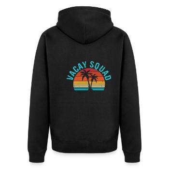 Vacay Squad Family Holidays - Unisex Premium Organic Zip Hoodie - black - Back - Nico (187cm)