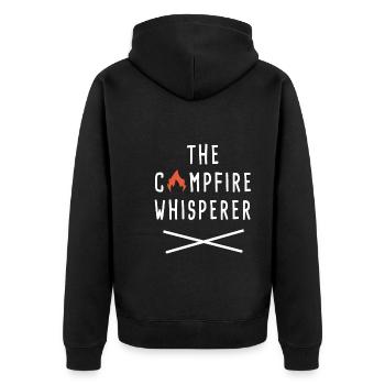 the campfire whisperer - Unisex Premium Organic Zip Hoodie - black - Back - Nico (187cm)