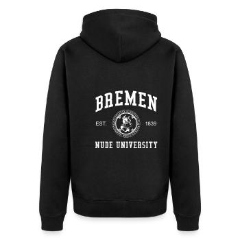 Université Nude de Brême Universität Hochschule Uni - Veste à capuche bio Premium Unisexe - noir - Dos - Nico (187cm)
