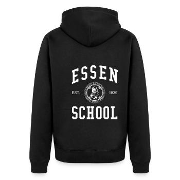 Essen School University Universität Hochschule Uni - Unisex Premium Organic Zip Hoodie - black - Back - Nico (187cm)