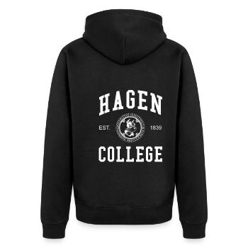 Hagen College, Université Universität Hochschule - Veste à capuche bio Premium Unisexe - noir - Dos - Nico (187cm)