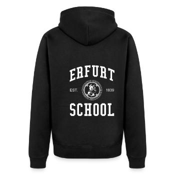 Erfurt School University University University School - Unisex Premium Organic Zip Hoodie - black - Back - Nico (187cm)