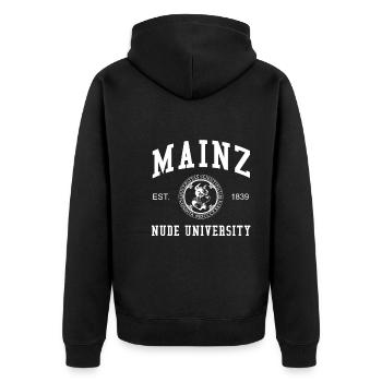 Université Nude de Mayence Universität Hochschule Uni - Veste à capuche bio Premium Unisexe - noir - Dos - Nico (187cm)